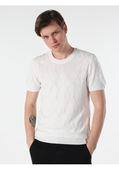 Colin's Regular Fit Bisiklet Yaka Beyaz Erkek Kazak CL1064502_Q1.V1_OFW