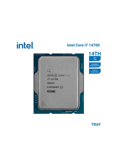 Intel Core İ7 14700 Tray 2.1ghz 20 Çekirdek 33mb Akıllı Önbellek Soket 1700 Kutusuz İşlemci