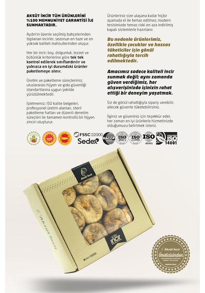 Kuru İncir Marsilya Kapama Dizim 500g Aydın İnciri Ab İşaretli 500 G
