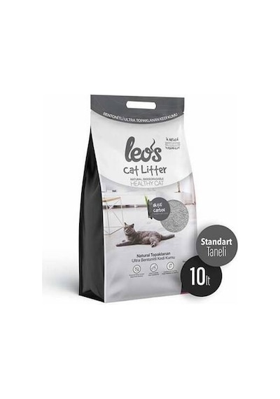 Cat Litter Grey Aktif Karbonlu Bentonit Kedi Kumu 10 Lt