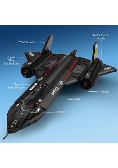 Reobrix 33041 Sr-71 Blackbird Yapı Blok Seti Building Blocks - 1733 Parça