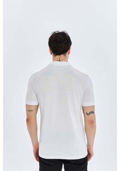 Süvari Slim Beyaz Erkek Polo Yaka T-shirt Ts1014000474