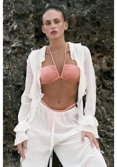 Mai Collection Mai Studios Co. Olivia Ekru Gömlek Pantolon Takım Ekru