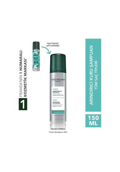 Yves Rocher Tüm Saçlar İçin Kuru Şampuan 150 Ml Okyanus Algi Etkili Hacim Veren Vegan Saç Spreyi