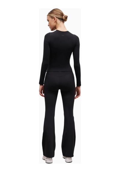 Because Of Alice Base Sculpting Flared Leggings Şekillendirici Yüksek Bel Bol Paça Kadın Tayt Siyah
