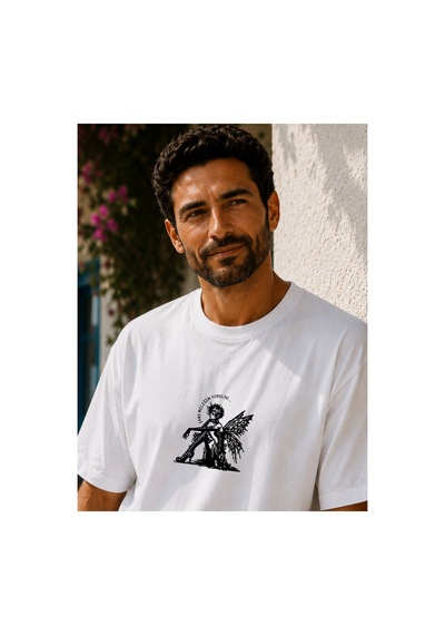 Qmen Style Unisex Beyaz Oversize Baskılı T-shirt Espirili Şans Melağim Baskılı %100 Pamuk Qmen Style Unisex Beyaz Oversize Baskılı T-shirt Espirili Şans Melağim Baskılı %100 Pamuk