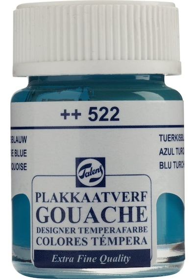 Gouache Jar 16ml Guaj Boya Turquoise Blue / 522 No Color