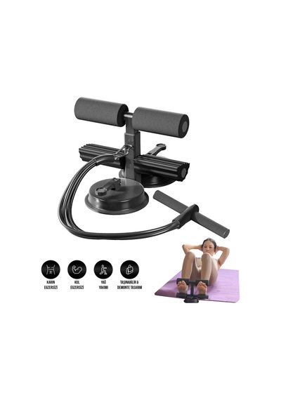 Sunup Sn-29962 Çift Vantuzlu Ev Tipi 3 Kademe Boy Ayarlı Mekik - Karın Egzersiz Aleti Çok Renkli