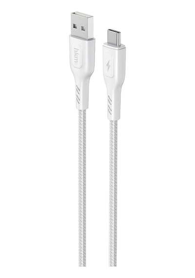 Knit 2A Çıkış Usb-A To Type-C Şarj Ve Data Aktarım Kablosu Örgü Tasarım 1 Metre Beyaz
