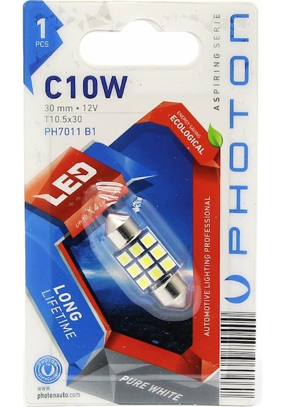 Photon T10.5x30 C10w 30mm 12v Aspiring Led Sofit Ampul - Beyaz - Tekli Blister Ph7011 B1
