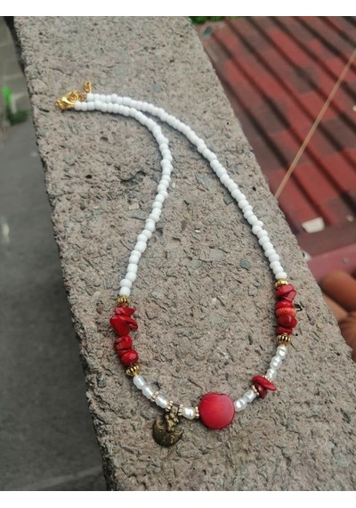 El Yapımı Tasarım Boncuk Kolye Şık Hediyelik Çok Renkli 02395629
