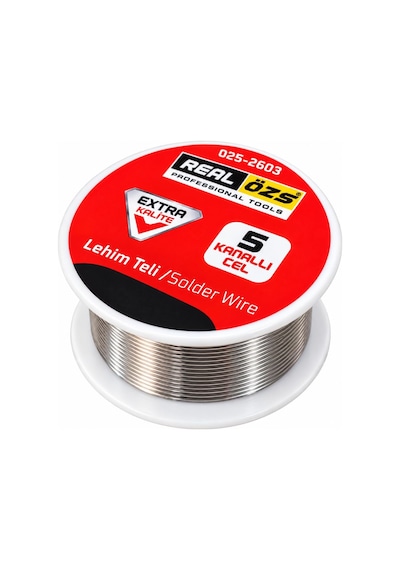 Real Özs Profesyonel Lehim Teli 5 Kanallı 025-2603 Solder Wire Elektronik Devre Kartı Kablo Tamiri, Hobi, Atölye, Te