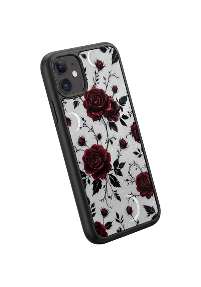 İphone 11 Uyumlu Gül Desenli Kamera Korumalı Darbelere Dayanıklı Kılıf 1205-gül-iphone11