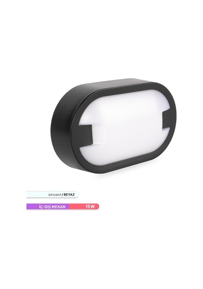 ACK 15W LED Duvar Armatürü 6500K Beyaz Işık Dekoratif Dış Mekan B Diğer