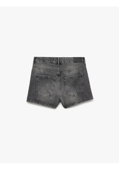 Koton Cepli Kesik Detaylı Pamuklu Denim Şort Antrasit 5sal40342md Antrasit