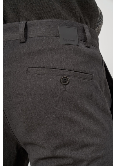 İmza Koyu Antrasit Düz Gabardin Slim Fit Casual Pantolon 1003245102 Koyu Antrasit