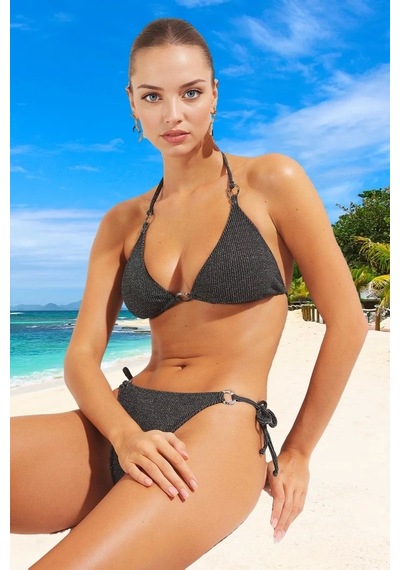 Ersefa Tasarım Bikini Takımı Uv Korumalı Klora Dayanıklı Su Sporları İçi Siyah