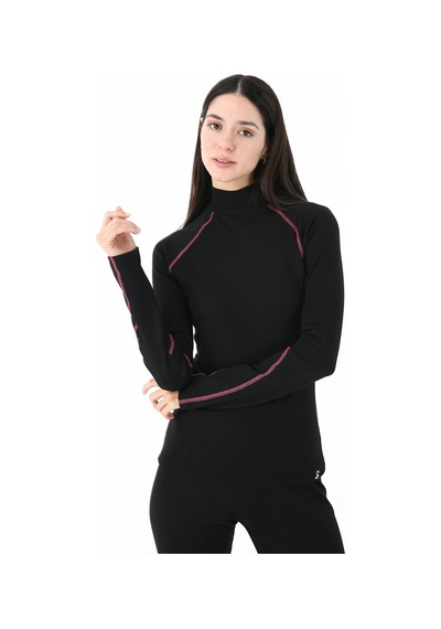 Scorp Thermo-fit Kadın Yarım Boğazlı Termal Üst Kayak İçlik Siyah Siyah