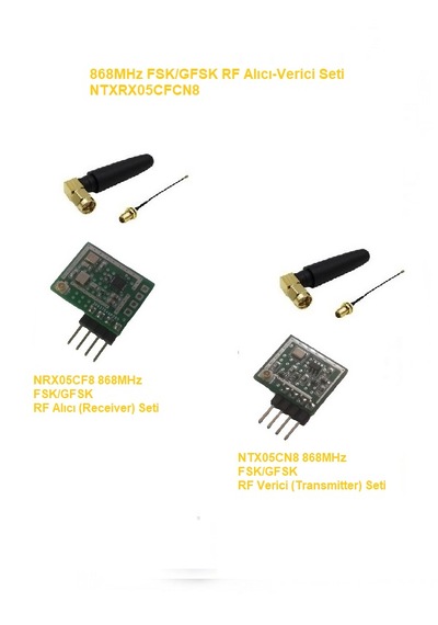 868mhz Fsk/gfsk Rf Alıcı Verici Seti Ntxrx05cfcn8-set
