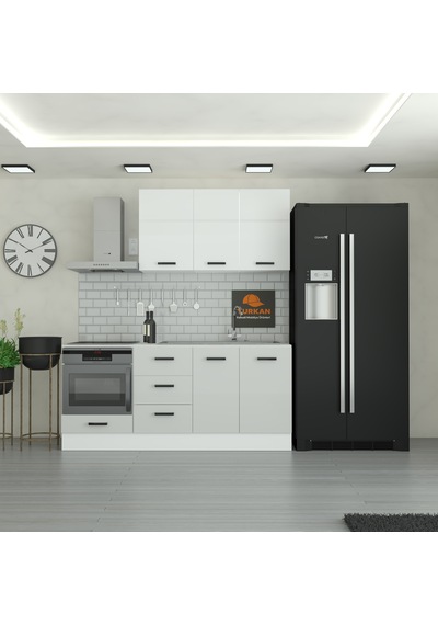 195 Cm Mutfak Dolabı Mdf Kapak Tezgah Dahil Yrkn195 100 Gümüş