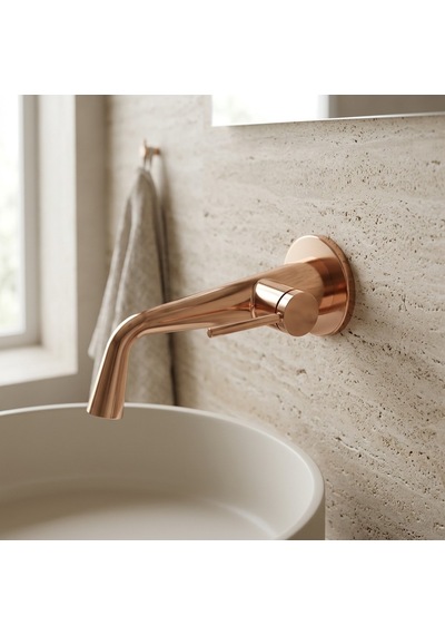Fg-a4503 Parlak Rose Ankastre Lavabo Bataryası Rose Gold