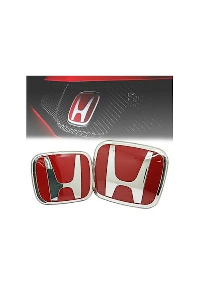 Honda Civic Fc5 2016-2021 Ön Ve Arka Panjur Logosu Kırmızı Cam Logo İthal Ürün Anahtarlık