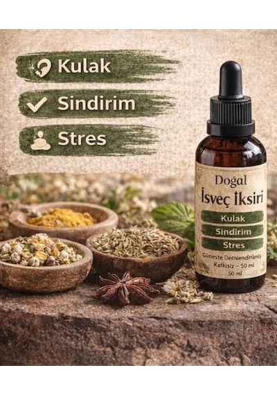 Geleceksel İsveç İksiri - Ev yapımı - Güneşte Demlendirilmiş - Katkısız Bitkisel Damla 50 ML Kulak Sindirim -- Bitkisel Destek