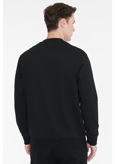 AC&Co / Altınyıldız Classics Erkek Sıyah Pamuklu Standart Fit Normal Kesim Bisiklet Yaka Sweatshirt Siyah