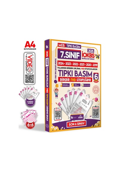 2024 7.sınıf Yeni Sistem İokbs Bursluluk Altın Paket 8li Deneme