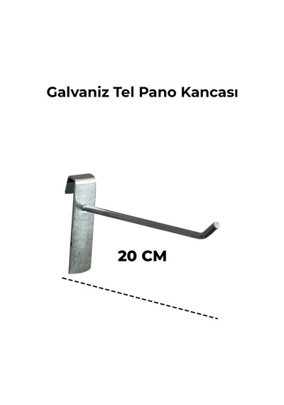 Tel Pano Kancası 20 Cm Raf Askısı Raf Kancası Mağaza Düzenleme 40 Adet