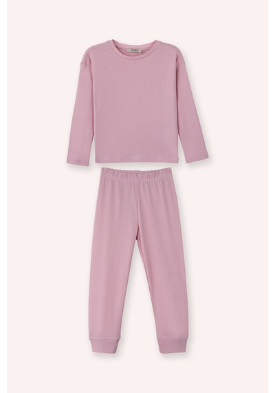 Panço Kız Çocuk Fuşya Pijama Takımı Pembe