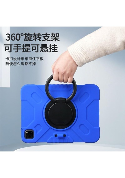 Apple Uyumlu iPad Air 11inç M4/m3/m2 2026-2024 Kılıf Askılı Silikon Handle Ring Yüzüklü Amour Tank Case
