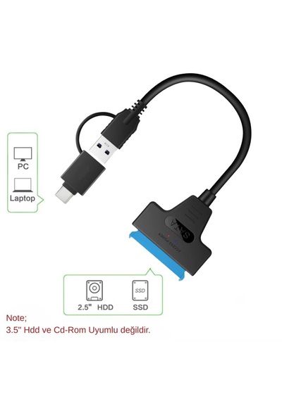Daytona A4204 2in1 Usb3.0 Type-c To 2.5 İnç Sata Hdd/ssd Çevir...