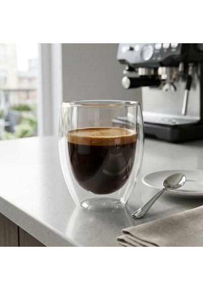 Çift Cidarlı Borosilikat Cam Kupa - 350 Ml Isıya Dayanıklı, El Yakmayan Yüzen Bardak 1 Adet Aeropress