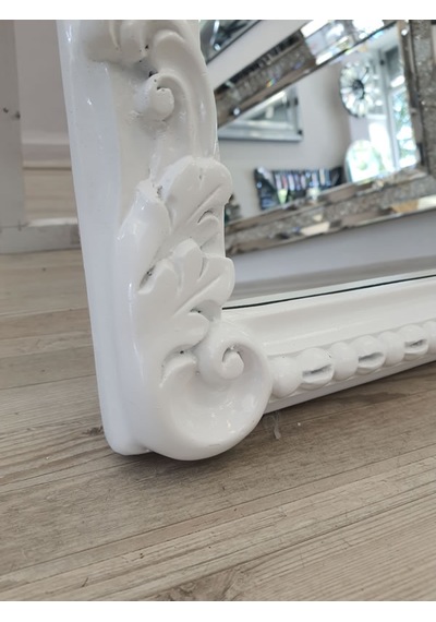 Ayna Denizi Princess White Model Beyaz Renk Dekoratif Ayaklı Boy Aynası Beyaz