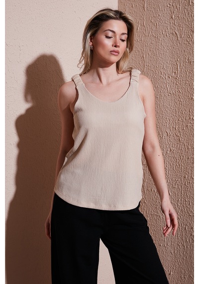 Fashion Friends Bayan Bluz 25y0513k1 Bej Bej