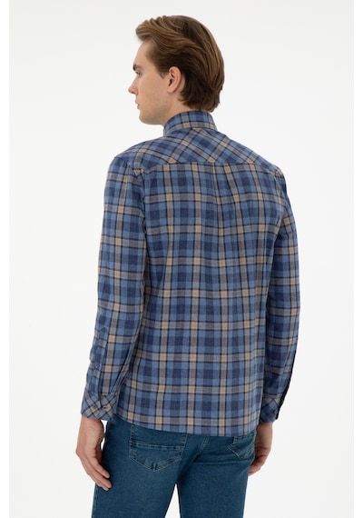 U.s. Polo Assn. Erkek Saks Gömlek Desenli 50296811-vr045 Saks