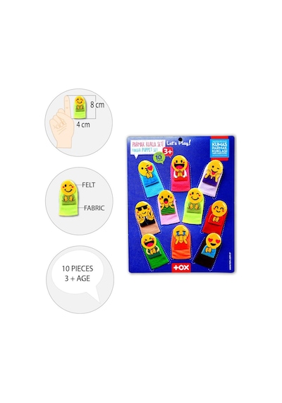 Tox  Emojiler  10  Parça  Parmak  Kukla  .  Eğitici  Oyuncak  T106