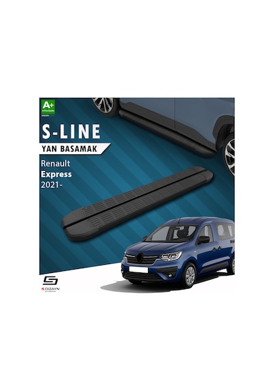 S-dizayn Renault Express S-line Siyah Yan Basamak 203 Cm 2021 Üzeri A+ Kalite