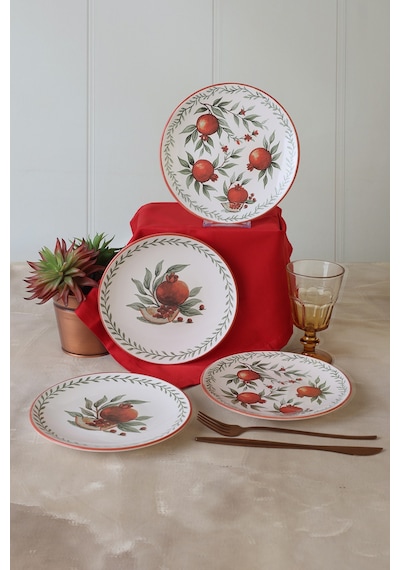 Kerramika Nar Ege Pasta Tabağı 20 Cm 4 Adet 23800-01 Çok Renkli