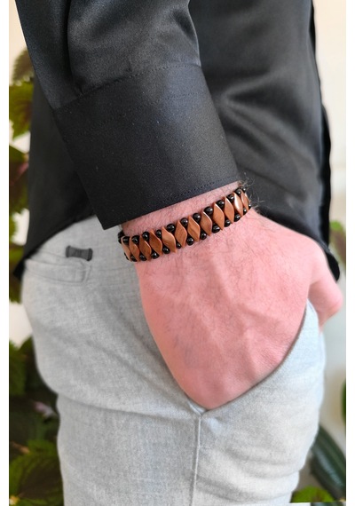Kuka Bileklik Unisex Model Bileğe Göre Ayarlanabilir Unisex Model Bt010 Kahverengi