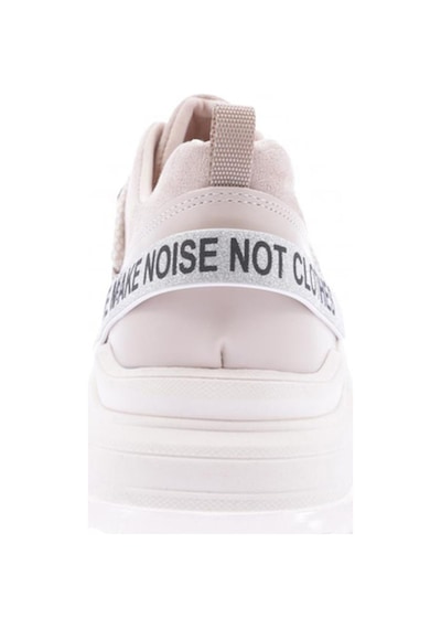 Dgn 65140-22y Kadın Mega Kalın Taban Simli Cırtlı Sneakers Ayakkabı 65140-2027-R8063 Bej