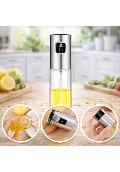 Yağ & Sos Sprey Şişesi 100 Ml Cam Gövdeli, Püskürtmeli, Çok Amaçlı Şeffaf Diğer