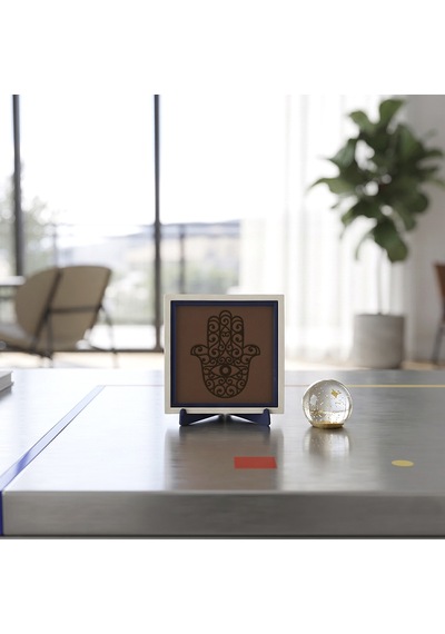 Hamsa Motifli Modern Dekoratif Obje, Yaşam Alanına Zarif Dokunuş 10x10 Cm
