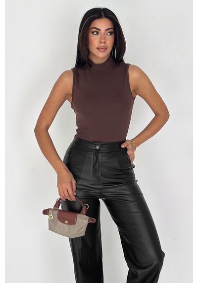 Noa & Noa Kadın Kolsuz Boğazlı Basic Body Sleek Core Kahverengi Noa & Noa Kadın Kolsuz Boğazlı Basic Body Sleek Core Kahverengi