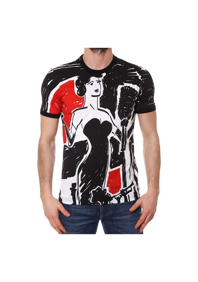Dolce & Gabbana Dolce&Gabbana Reggello Outlet T-shirt G8GX8TFP73LHN631 Siyah