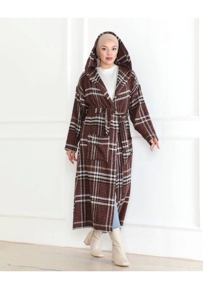 Winter Desen Oduncu Kuşaklı Kap / Kırmızı - F0505 Kırmızı