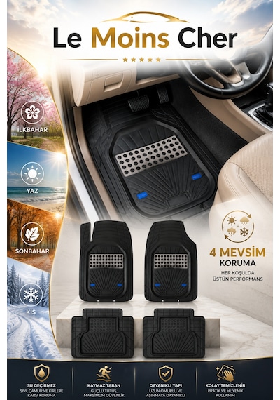 Fiat Punto Active Havuzlu Oto Paspası Kaymaz Taban Dayanıklı Venüs Karbon