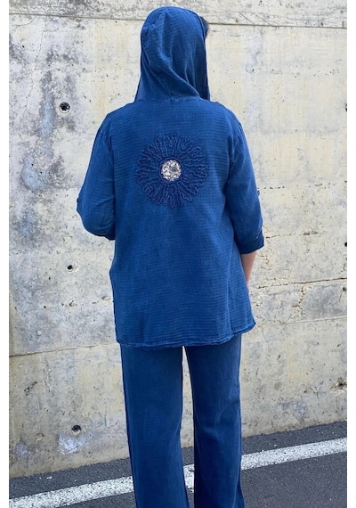 Mia Butik Kadın Güneş Keten Lacivert Takım Lacivert