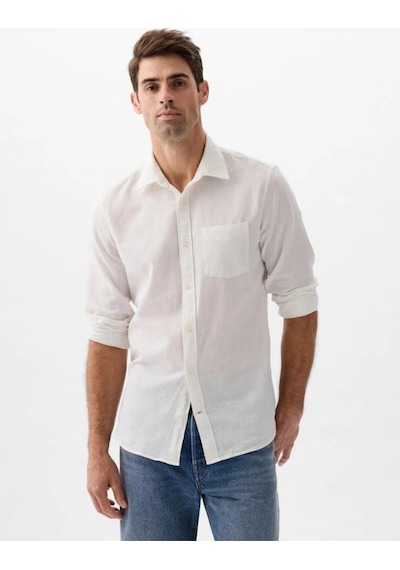 Gap V-ls Standard Lınen Cotton Keten Karışımı Beyaz Gömlek 885302000-13508 Beyaz Gap V-ls Standard Lınen Cotton Keten Karışımı Beyaz Gömlek 885302000-13508 Beyaz